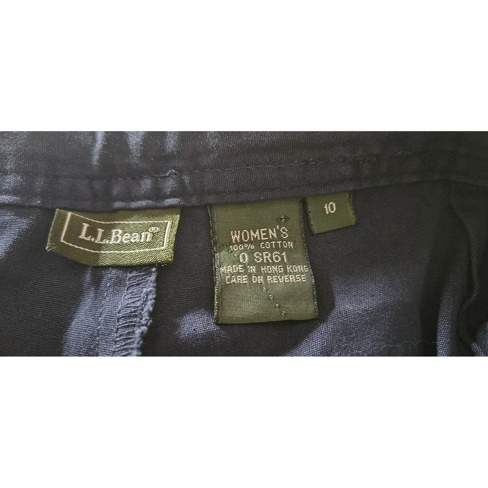 NWT LL‎ BEANS 100% cotton shorts with drawstring woman Sz 10 navy blue